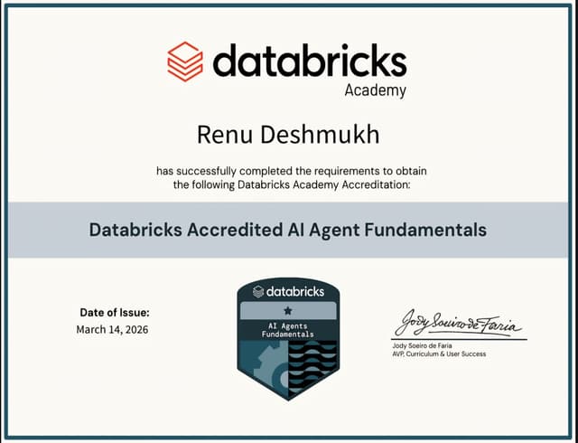 DataBricks Accredited AI Agent Fundamentals by DataBricks