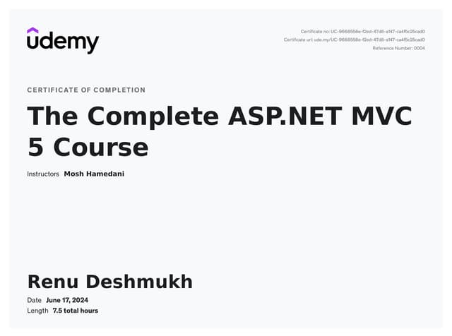 The Complete ASP.NET MVC 5 By Udemy