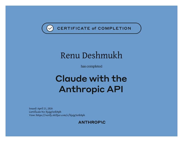 Building with the Claude API by Anthropic 