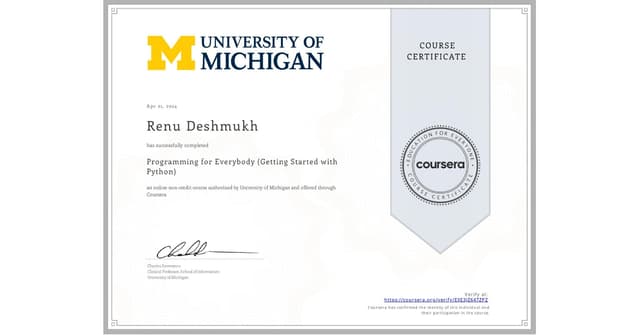 Programming for Everybody (Getting Started with Python) by coursera